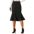 thumbnail image 3 of INSPIRE CHIC Women's Skirts Fishtail Bodycon High Waist Midi Jean Denim Skirt S Deep Blue, 3 of 6
