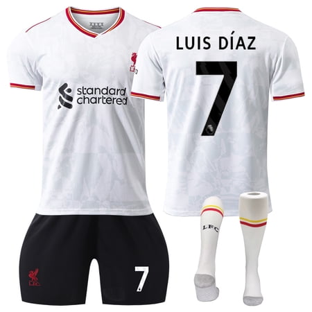 24/25 LFC 2nd Away Soccer Activewear No.7 Luis Diaz Fans Training Football Jerseys Kits For Kids And Adult