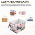 thumbnail image 6 of Yayeee Collapsible Cube Storage Bin with Lid Fabric Closet Decorative Basket with Handles, Flowers and Leaves, 6 of 7