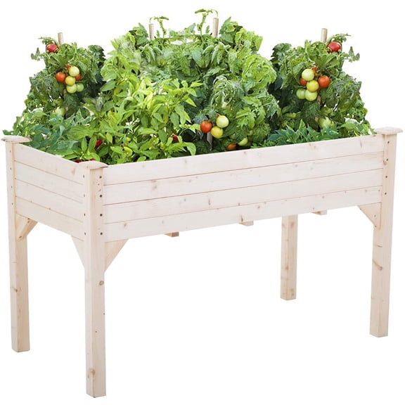 YRLLENSDAN 49×24×30 inch Wood Raised Garden Bed, Large Outdoor Planters for Outdoor Plants Raised Bed Planter Box Raised Planter Boxes Outdoor Garden Beds with Legs