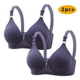 thumbnail image 2 of JIUKE 2PCS Wireless Bra for Women Push up Comfy Seamless Bralettes Soft Full Coverage Everyday Bra Blue M, 2 of 4