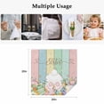 thumbnail image 5 of Easter Cloth Napkins, Spring Rabbit Ears Foot Eggs Floral Wooden Grain Washable and Reusable Dinner Napkins Set of 6, Table Napkin for Kitchen Party Birthday Wedding Hotel Housewarming 20"x20", 5 of 9