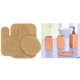 thumbnail image 1 of Juego de 4 accesorios de cerámica + 3 alfombrillas de baño n.° 6, color dorado, antideslizantes, de chenilla súper suave y lavables., 1 of 3