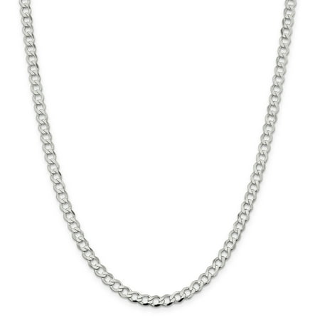 925 Sterling Silver 5 3mm Flat Link Curb Chain Necklace 16 Inch Flat Link Curb Chain Necklace 16 Inch
