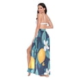 thumbnail image 3 of FORMRS Womens Long Sarong Beach Wrap Semi-Sheer Bikini Skirt Bathing Swimsuit Cover Up, Lemon Leaves, 3 of 7