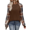 thumbnail image 2 of WIHOLL Long Sleeve Shirts for Women Color Block Raglan Tops Casual Crewneck Basic Tees Fall Clothes 2026 Fashion, 2 of 8