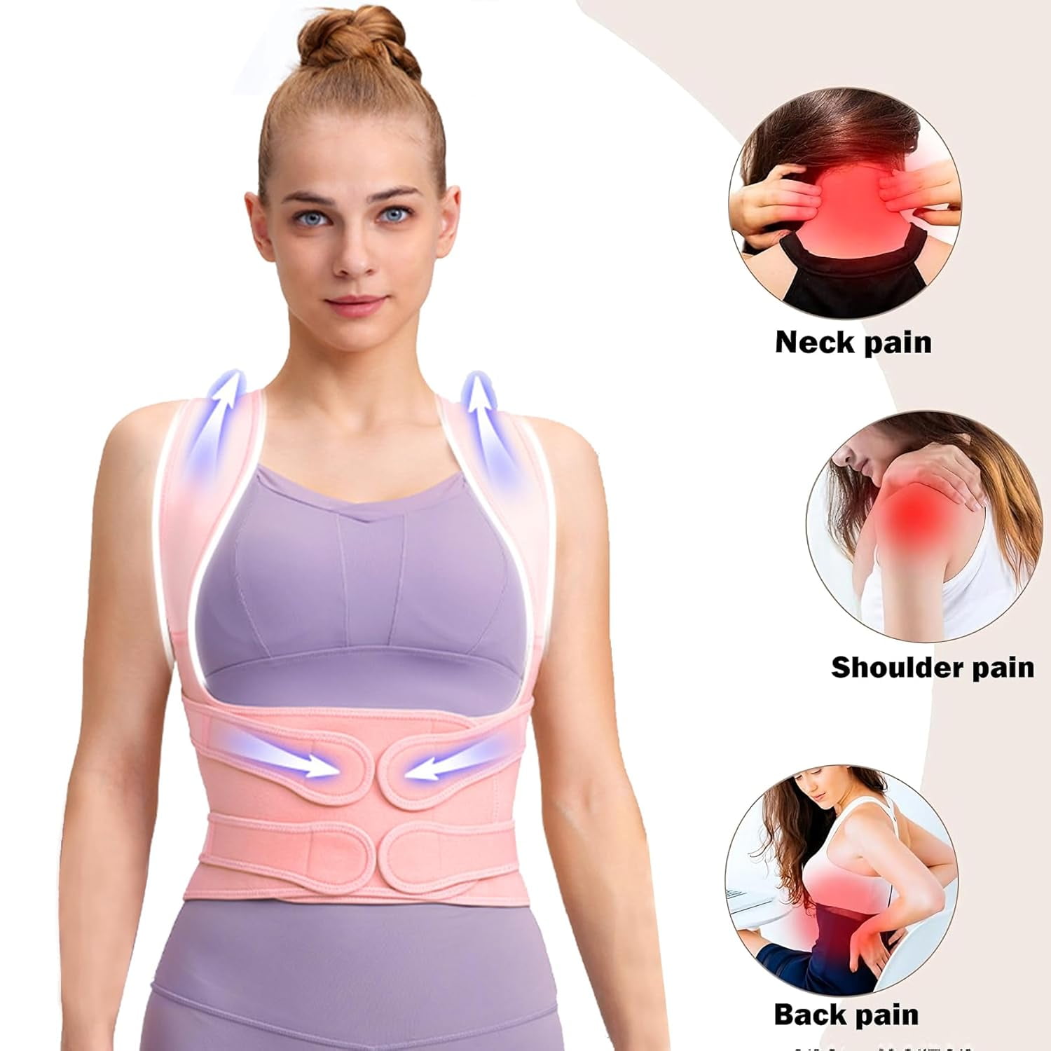Back Brace Posture Corrector for Women, Back Straightener Posture Corrector, Scoliosis and Hunchback Correction, Back Pain, Spine Corrector, Support, Adjustable Posture Trainer, Pink X-Large