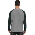 thumbnail image 4 of QDG Men's Henley Shirt Color Block Raglan Long Sleeve Slim Fit Casual Tee Shirt, 4 of 8