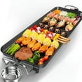 thumbnail image 3 of 1500W Oblong Multifunctional Electric Grill Pan - 5-Speed Temp Non-Stick Dishwasher Safe for Indoor BBQ, 3 of 11