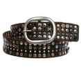 thumbnail image 2 of 1 1/2" Vintage Cowhide Nailheads Studded Leather Jean Belt with Oval Buckle, 2 of 3