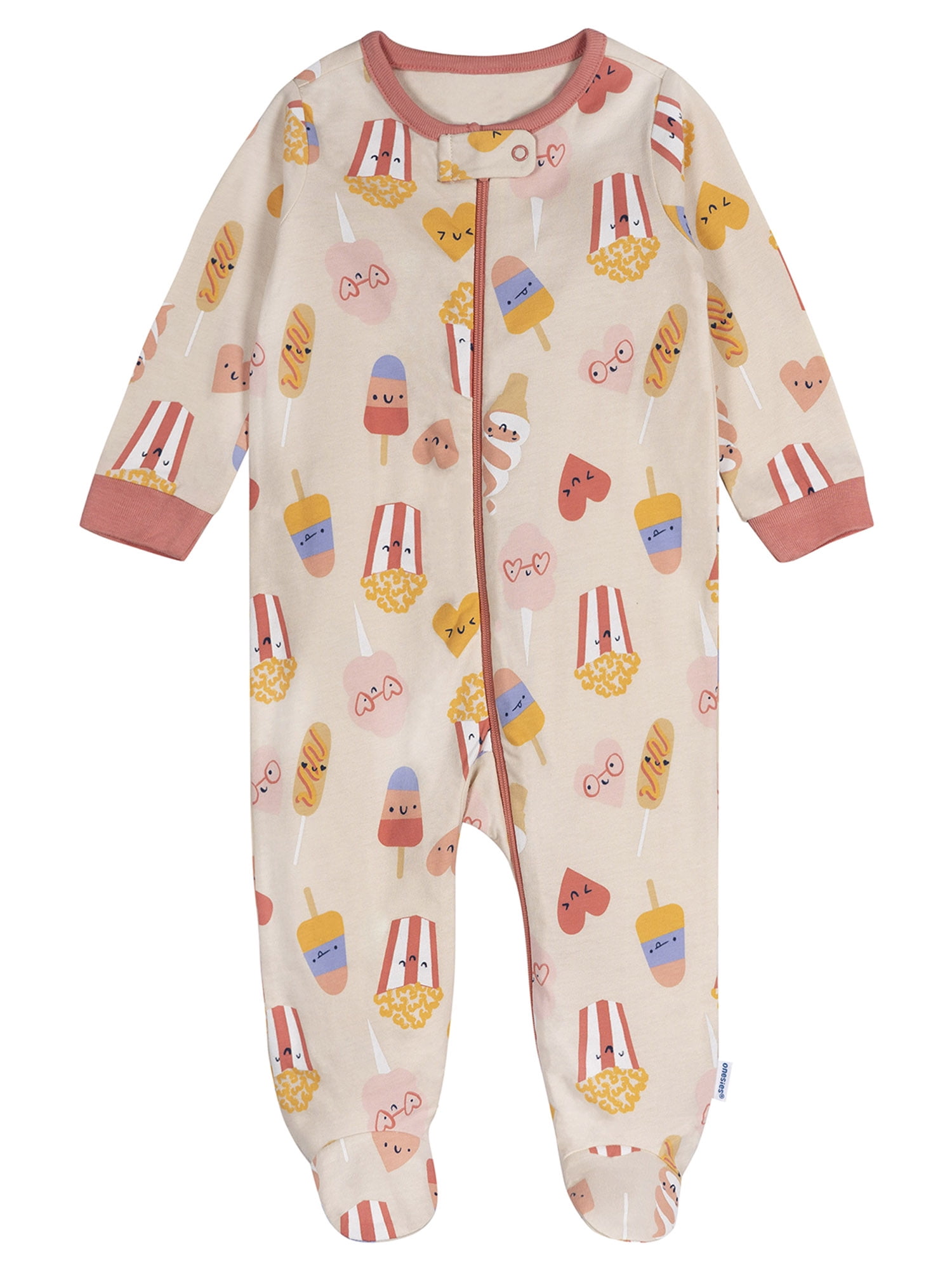 Onesies Brand Baby Girl Sleep ´N Play Footed Pajamas, 4-Pack, Sizes Newborn - 6/9 Months