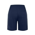 thumbnail image 5 of vigerkar Womens Bermuda Shorts Lounge Athletic Shorts Loose Running Shorts Casual Long Yoga Quick Dry Shorts with Pockets Navy, M, 5 of 6