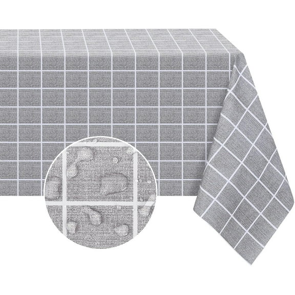 Rectangle Plastic Tablecloth, 100% Waterproof Oil-Proof Checkered PVC Table Cloths, Heavy Duty Vinyl Table Covers for Dining, Camping, Picnic, Outdoor - 54 x 78 Inch, Blue Checkered