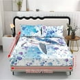 thumbnail image 2 of COEQINE Queen Sheets 3 Pieces Bed Sheets Set, Soft Fade Resistant Easy Care Bedding Set All Season Wrinkle Free Bottom Bedsheet for Queen Size Bed, Sea Turtle Splash Blue, 2 of 5