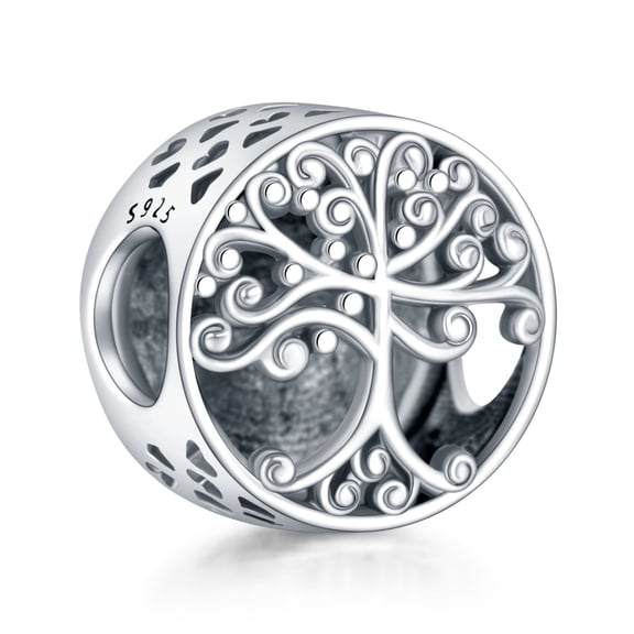 925 Sterling Silver Charm for Bracelets Family Tree Openwork Charms Women Bracelet Charm
