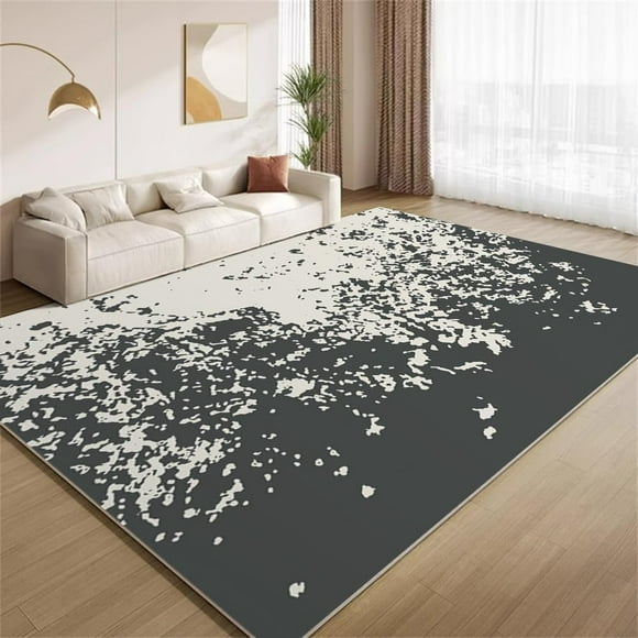 Vintage Abstract Black Grey Area Rugs, Modern Style Carpet, Washable Non Slip Low Pile Soft Rug for Living Room Bedroom Apartment Decor Mat 3x4ft