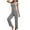 Gray, variant on Tbopshirt Women's 2 Piece Outfits Women's Home Wear Casual Solid Color Knitted Suspender Top,Pants,Robe,Pajamas,Three Piece Set Wide Leg Pants