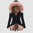 thumbnail image 2 of Cnbwig Women's Trendy Jackets Plus Size Coat with Hood Long Sleeve Thicken Coat Warm Hooded Furry Solid Color Padded Outerwear Coats Winter Outfits Clothes Y2K B-Pink M, 2 of 4
