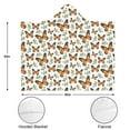 thumbnail image 3 of Wearable Blanket,White Orange Butterfly Leaf Pattern Hooded Wearable Flannel Blanket for Adults & Teens,Winter Poncho Shawl Wrap Cape Cozy Anti-Pill,50"x60", 3 of 5