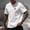 White, variant on Klisyaur Men Short Sleeve Tops Casual Fashion Loose Crewneck Textured Shirt Summer Dressy Shirts