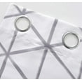 thumbnail image 3 of DriftAway Raymond Geometric Triangle Trellis Pattern Lined Thermal Insulated Blackout Grommet Energy Saving Window Curtains 2 Layers 2 Panels, 52" x 63" Soft, White and Gray, 3 of 6