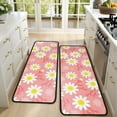 thumbnail image 4 of Kitchen Rugs Sets Of 2,Pink Daisy Flower Yellow Centers Pattern Anti Fatigue Kitchen Mat Rugs Non Slip Washable,Decorative Kitchen Floor Mats for Kitchen,Sink,Laundry,17"x47"+17"x47", 4 of 5