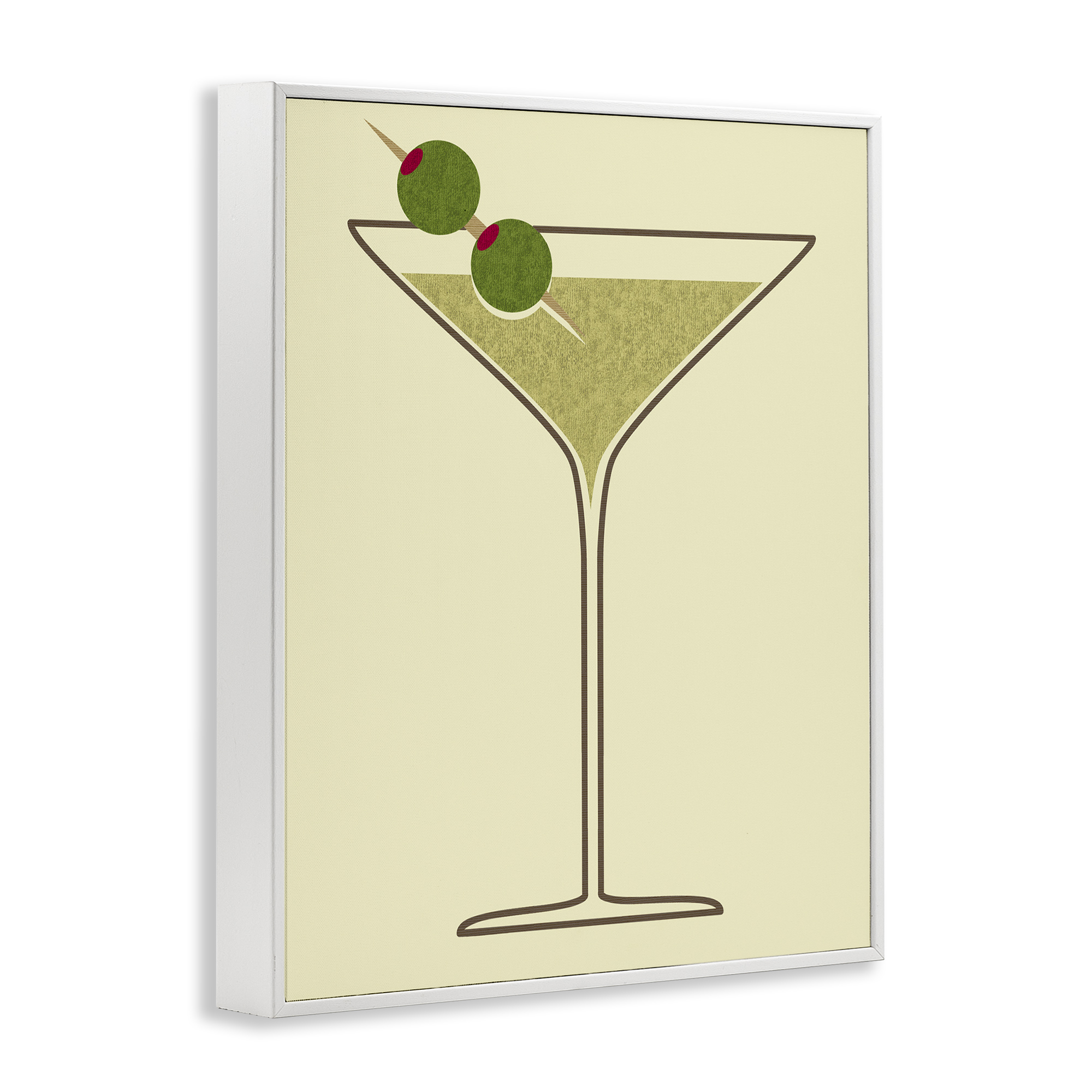 Stupell Industries Martini with Olives Food & Beverage Painting White Framed Art Print Wall Art, 24 x 30