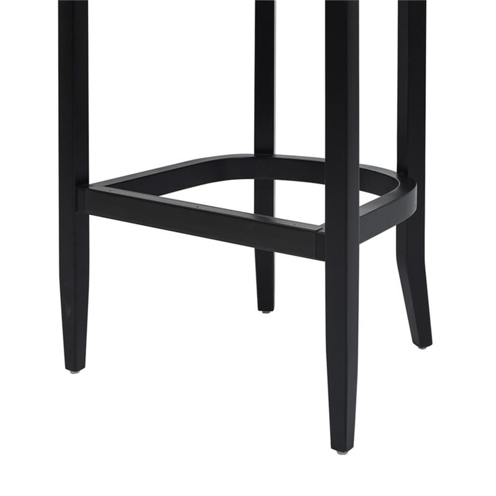 Americana Mid-Century Modern 30.5" Cane Back Bar Stool Jet Black