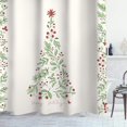 thumbnail image 5 of Christmas Shower Curtain, Green Xmas Pine Tree with Red Star Ornament Holiday Floral Holly Berries Decorations Festive Bathroom Fabric Shower Curtain, Home Decor Tapestry, 5 of 6