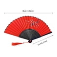 thumbnail image 3 of WJJIAO 3 Pieces Handheld Folding Fans, Oriental Folding Fan for Ladies, Silk Folding Fans with Bamboo Frames for Dancing Cosplay Wedding Party Props Decoration, 3 of 3