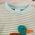 thumbnail image 4 of enyan Baby Boy Fall Clothes Toddler Winter Pullover Striped Long Sleeve Sweatshirt Pants Set Infant Outfits Light Green,2-3 Years, 4 of 5