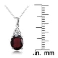 thumbnail image 2 of Sterling Silver 3.1ct Garnet and White Topaz Oval Necklace, 2 of 2