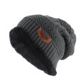 thumbnail image 3 of Sombrero de punto para hombre lana más terciopelo grueso al aire libre cálido jersey sombrero Eccomum Negro M (56-58 cm), 3 of 6