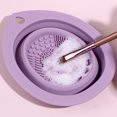 thumbnail image 3 of Nuevo limpiador de brochas de maquillaje de silicona, cuenco de limpieza plegable con borlas para polvos, cuenco de lavado plegable de silicona tipo gota de agua, tanto en seco como en húmedo, 3 of 6
