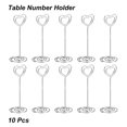 thumbnail image 3 of Unique Bargains 3.3 Inch Table Number Holder, 10 Pack Wire Photo Picture Place Card Seating Labels Heart Shape Clips, Silver Tone, 3 of 5