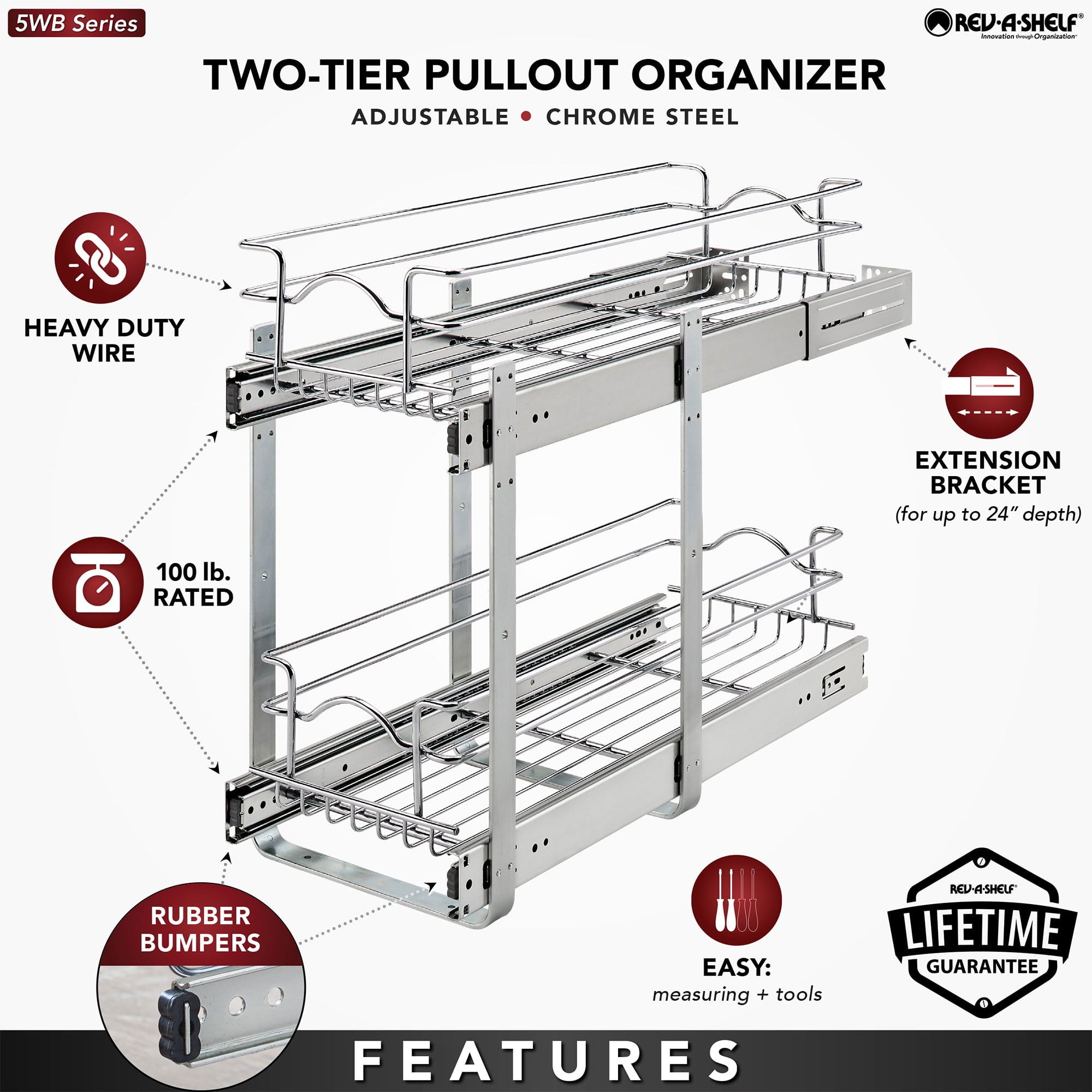 2-Tier Pull-Out Cabinet Organizer RB2