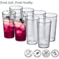 thumbnail image 2 of Amazing Abby - Cafely - 16-Ounce Plastic Tumblers (Set of 8), Plastic Drinking Glasses, Restaurant-Style Tumblers, Commercial-Grade Cups, Stackable, BPA-Free, Shatter-Proof, Dishwasher-Safe, Clear, 2 of 5