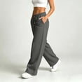 thumbnail image 6 of HomeDM Women's Baggy Sweatpants Wide Leg Drawstring Elastic Waist Lounge Sweat Pants with Pockets Dark Gray L, 6 of 10