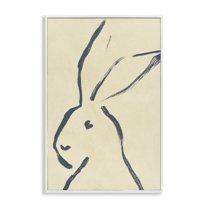 Stupell Industries Minimal Brushed Rabbit Animals & Insects Drawing White Framed Art Print Wall Art, 20 x 30