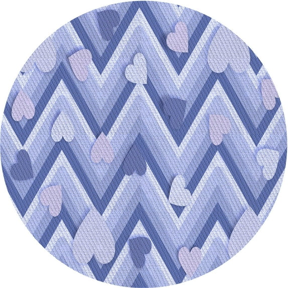 Ahgly Company Machine Washable Indoor Round Transitional Blue Angel Blue Area Rugs, 4' Round