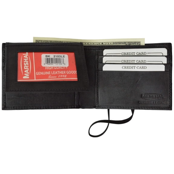 Soft Leather Credit Card Holder ID Holder Bifold Wallet W/Elastic Band 2153 (C) Brown