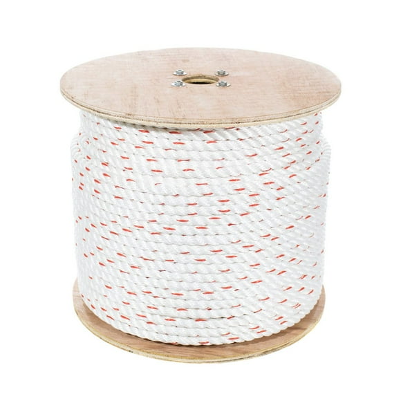 Poly Dacron Rope (1/2 Inch, 25 Feet) Twisted 3 Strand Line - Marine, Commercial, Arborist, DIY Projects