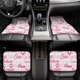 thumbnail image 6 of Cauagu Breast Cancer Ribbons Awareness (2) Pattern Car Floor Mat Set of 4,Car Carpet Mats Car Mats with Anti-Slip Backing & Driver Heel Pad Universal Fit for Cars/Trucks/SUV/Vans, 6 of 6