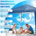 thumbnail image 6 of HOTEEL Canopy 10x10 Pop Up Canopy Tent with 3 Sidewalls Party Tents for Parties Weddings Backyard Waterproof Canopy Outdoor Commercial Canopy Event Tent with Stakes, Ropes, Blue, 6 of 7