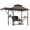 brown, variant on 8x5 ft Grill Gazebo, Double Tired Outdoor Patio Canopy Tent with Side Awning Shelves, 4 LED Lights,10 Hooks & Bottle Opener,Heavy Duty Steel Frame Grilling Canopy for Patio Backyard Garden Picnic