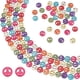 thumbnail image 1 of 4 hebras de cuentas teñidas en turquesa con el símbolo de la paz, 15,6 pulgadas de largo, hilo elástico colorido, dijes de cuentas con el símbolo de la paz., 1 of 6