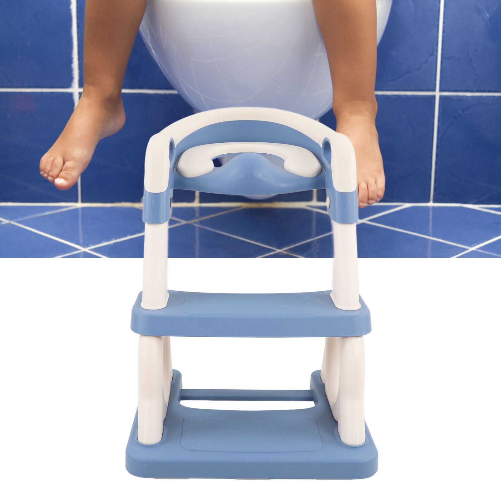Potty Training Toilet Seat With Step Stool Ladder, Foldable Toddler