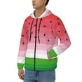 thumbnail image 3 of Goofa Watermelon Pattern Mens Full-zip Hoodie, Zip-up Pullover Hooded Sweatshirt, Kangaroo Pocket Hoodie Ideal for Daily Wear, Travel, and Home-XX-Large, 3 of 5