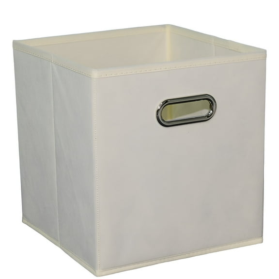 AUQ Fabric Storage Bins,9.8"*9.8"*9.8" Cube Organizer Bins,Foldable Storage Cubes,White