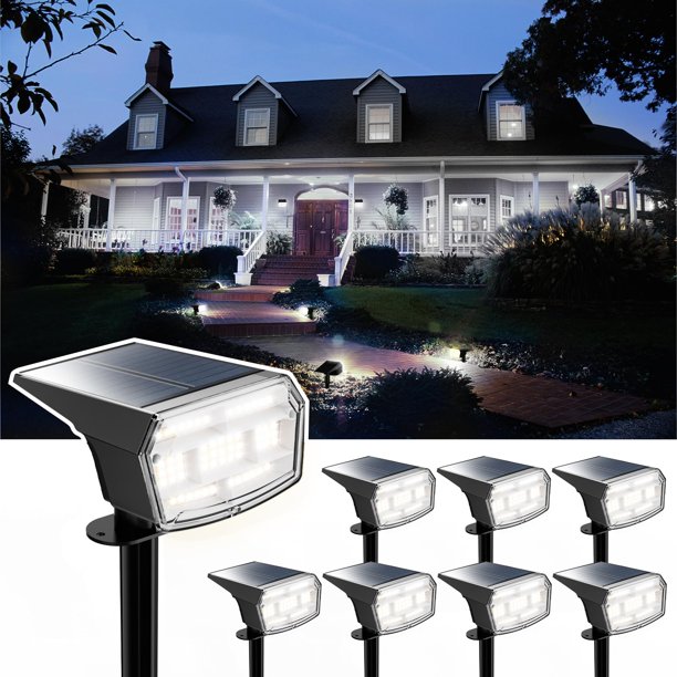 Focos solares HIBOITEC 59 LED impermeables, paquete de 8